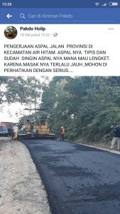 Pekerjaan Pengaspalan Desa Lubuk Kepayang Diduga Dikerjakan Asal Jadi