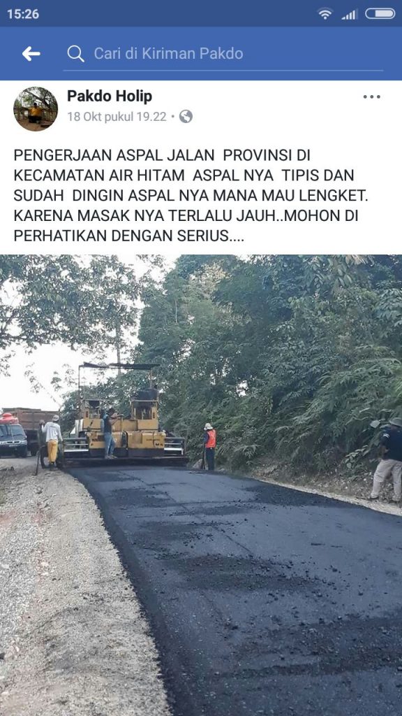 Pekerjaan Pengaspalan Desa Lubuk Kepayang Diduga Dikerjakan Asal Jadi