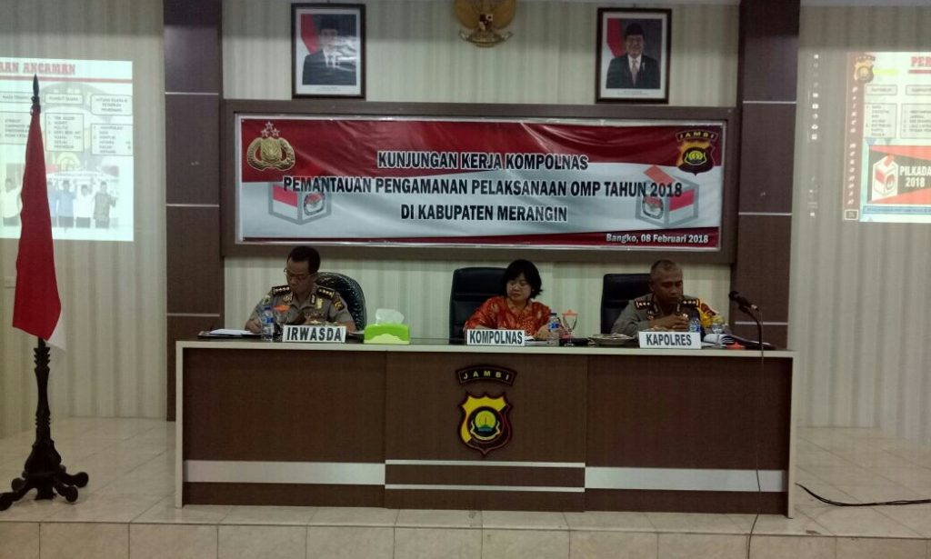 Kompolnas Kunjungi Polres Merangin Laksanakan Kegiatan Kesiapan Menghadapi Pilkada 2018