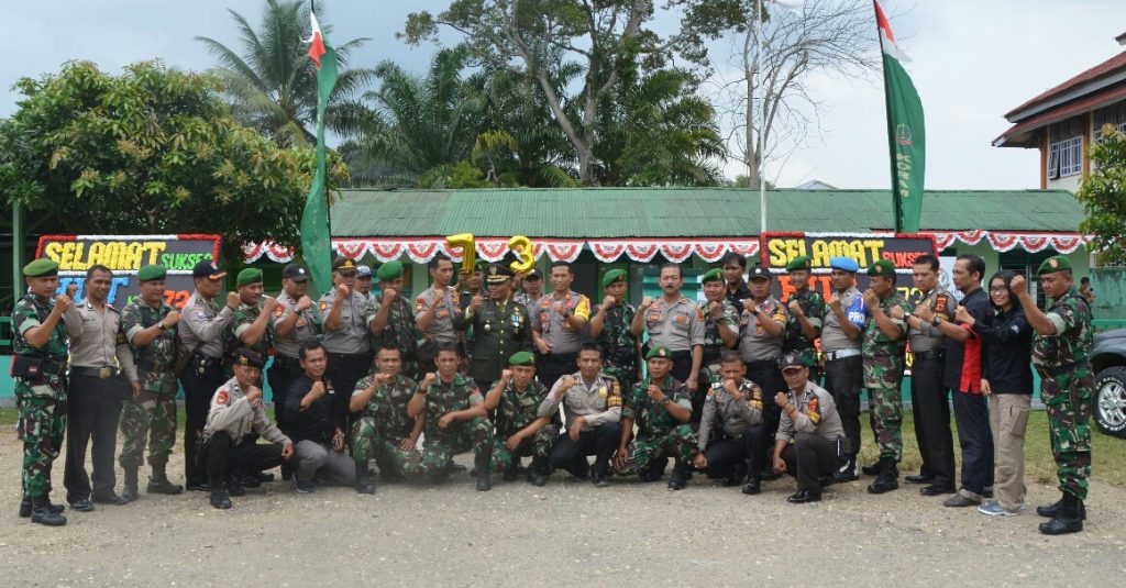Menyambut Ulang Tahun TNI  Ke-73, Kapolsek Bangko Kunjungi Koramil 402-09 Bangko 