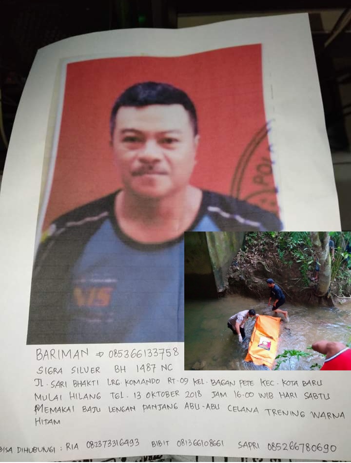 Warga Jambi Diduga Jadi Korban Perampokan, Jenazahnya Ditemukan Mengapung di Sungai 