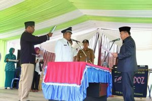 Al Haris Lantik Agus S Sebagai Kades Pematang Kancil