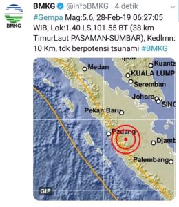 Gempa Sumbar Terasa Sampai di Merangin 