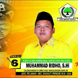 Ayo, Pilih Muhammad Ridho, S.Hi Caleg Muda, Relijius dan Cerdas