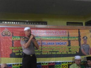 Polsek Bersama Bhayangkari Ranting Singkut Gelar Peringatan Isra Mi’raj Nabi Muhammad SAW