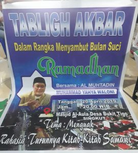 Hadirilah…!  Tabligh Akbar Bersama Al Muhtadin Muhammad Yahya Waloni