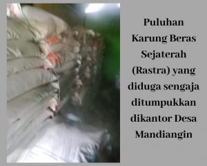 Selama 3 Bulan Sebanyak 76 KPM di Mandiangin Tak Menerima Rastra