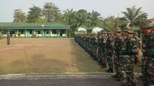 Dandim Rohyat, Pimpin Apel Luar Biasa Siaga Karhutlah Personil Kodim 0420/ Sarko