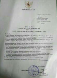 Kabut Asap Masih Pekat, Libur Anak Sekolah di Kabupaten Merangin Diperpanjang