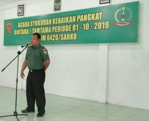 Sebanyak 40 Anggota TNI Kodim 0420/ Sarko Naik Pangkat