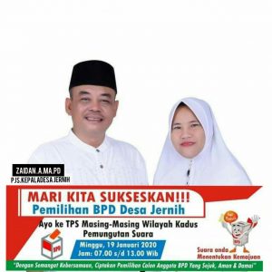 Zaidan : Kita Berharap Pemilihan BPD Desa Jernih Berjalan Sukses
