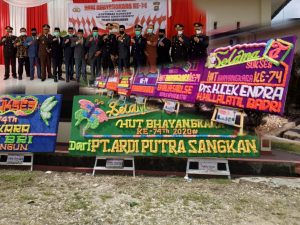 HUT Bhayangkara ke-74, Polres Sarolangun Dibanjiri Karangan Bunga