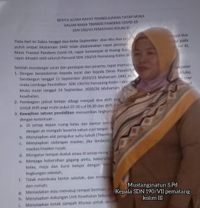 SDN 190/VII Pematang Kolim III Lakukan Pembelajaran Tatap Muka