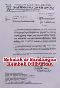 Dinas Pendidikan Sarolangun, Kembali Hentikan Sementara KBM Tatap Muka