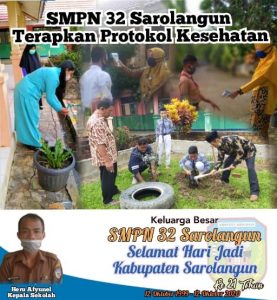 KBM di SMPN 32 Sarolangun, Terapkan Protokol Kesehatan