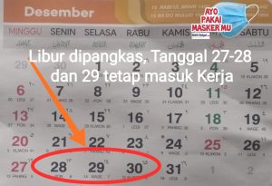 Hari Libur dan Cuti Bersama Akhir Tahun Dipangkas