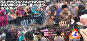Ratusan Warga Lubuk Bedorong, Gelar Aksi di Polres dan DPRD Sarolangun