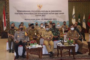 Kapolda Kepri Ikuti Video Conference Pengarahan Presiden RI Terkait Pengendalian Kebakaran Hutan dan Lahan Tahun 2021