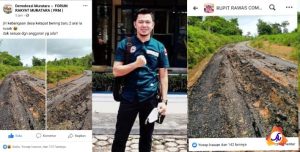 Viral, Jalan Aspal di Ketapat Bening Belum Lama Dibangun Sudah Hancur