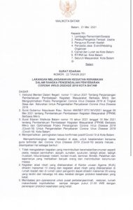 Pemko Batam Minta Masyarakat Tak Lakukan Kegiatan Keramaian