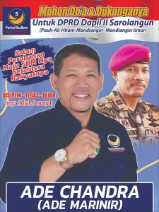 Pensiun dari TNI, Ade Chandra Maju sebagai Caleg NASDEM di Dapil II Sarolangun