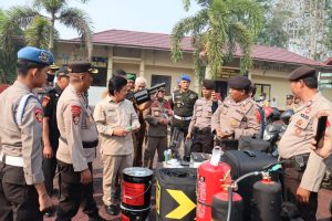 Dalam rangka pengamanan Pemilu 2024 Polres Sarolangun Gelar Pasukan