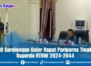 DPRD Sarolangun Gelar Rapat Paripurna Tingkat I Tentang Raperda Rencana RTRW 2024-2044.