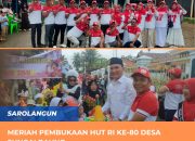 Meriah Pembukaan Hut RI Ke-80 Desa Sungai Baung