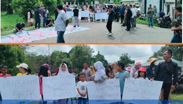 Ibu-Ibu dan Anak Turun Jalan..! Warga Pelawan Jaya  Kepung Kantor Bupati Sarolangun, DPRD Komisi II Dinilai Gagal Membela Rakyat