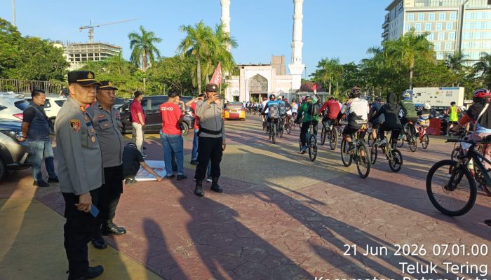 Pengamanan Terpadu Polresta Barelang Sukses Kawal Gowes HUT Batam Folding Bike ke-17 Tahun 2026