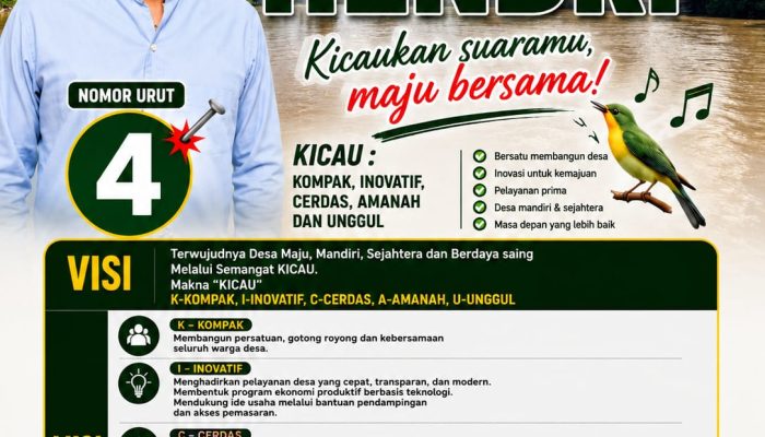 HENDRI CALON KADES NOMOR URUT 4 AJAK WARGA DESA TUMBANG BA’I BERSAMA SAMA MEMBANGUN DESA