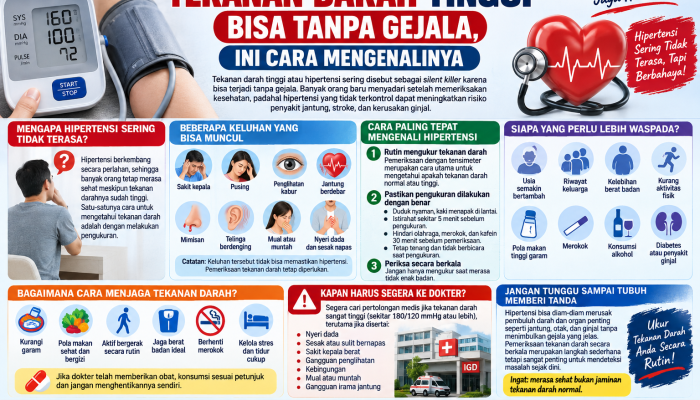 Tekanan Darah Tinggi Bisa Tanpa Gejala, Ini Cara Mengenalinya